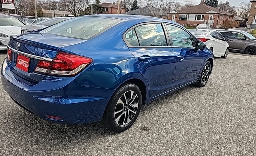 2015-CIVI EX/SUN ROOF/REAR VIEW CAMERA/HEATED SEATS/BLUETOOTH/KEY LESS ENTRY/REMOTE TRUNK RELEASE/PUSH BUTTON START.$12989.00